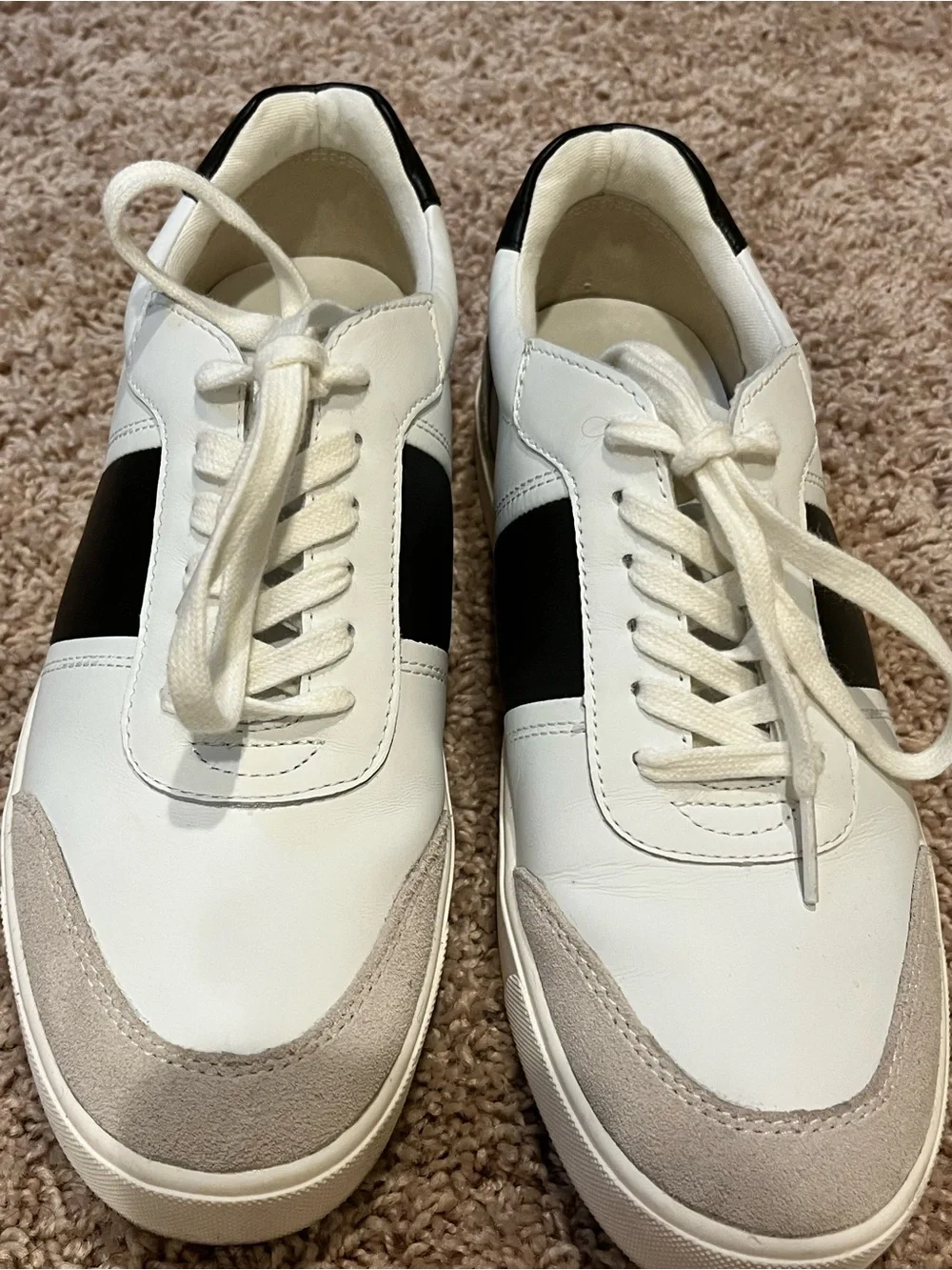 Sam Edelman Enna Size 8 White, Black & Grey Sneakers, in Box, Like New